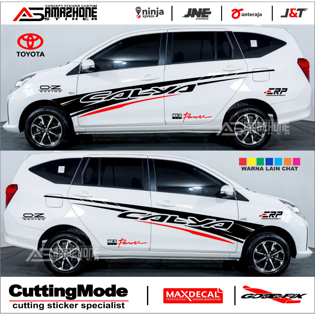 Stiker mobil calya sigra cutting stiker striping sport racing