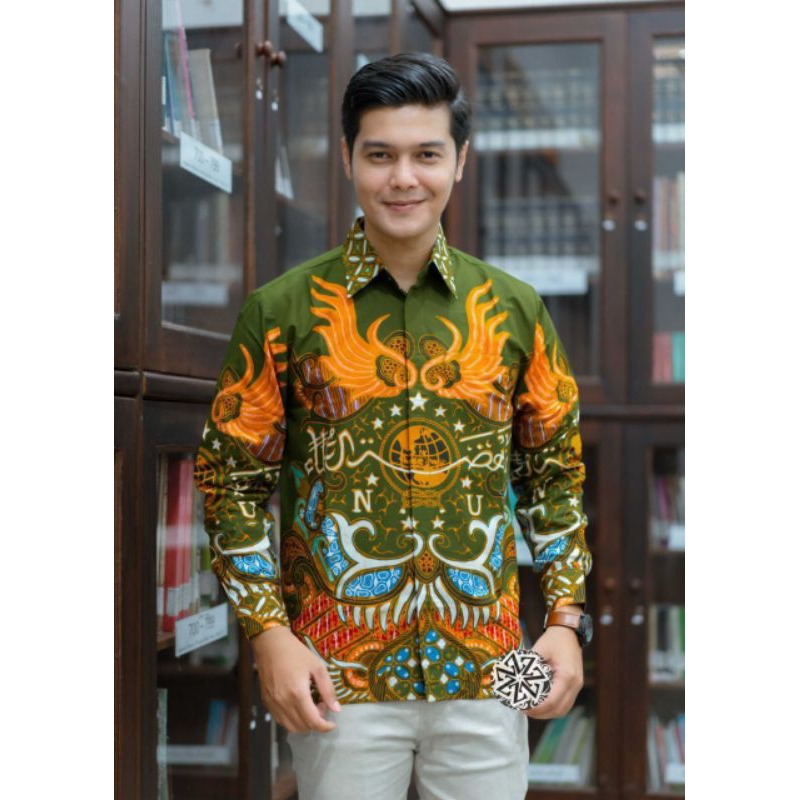 Kemeja Hem Batik Tulis Exclusive NU NAHDLATUL ULAMA NAHDLIYIN GP ANSOR BANSER Lengan Panjang Katun P