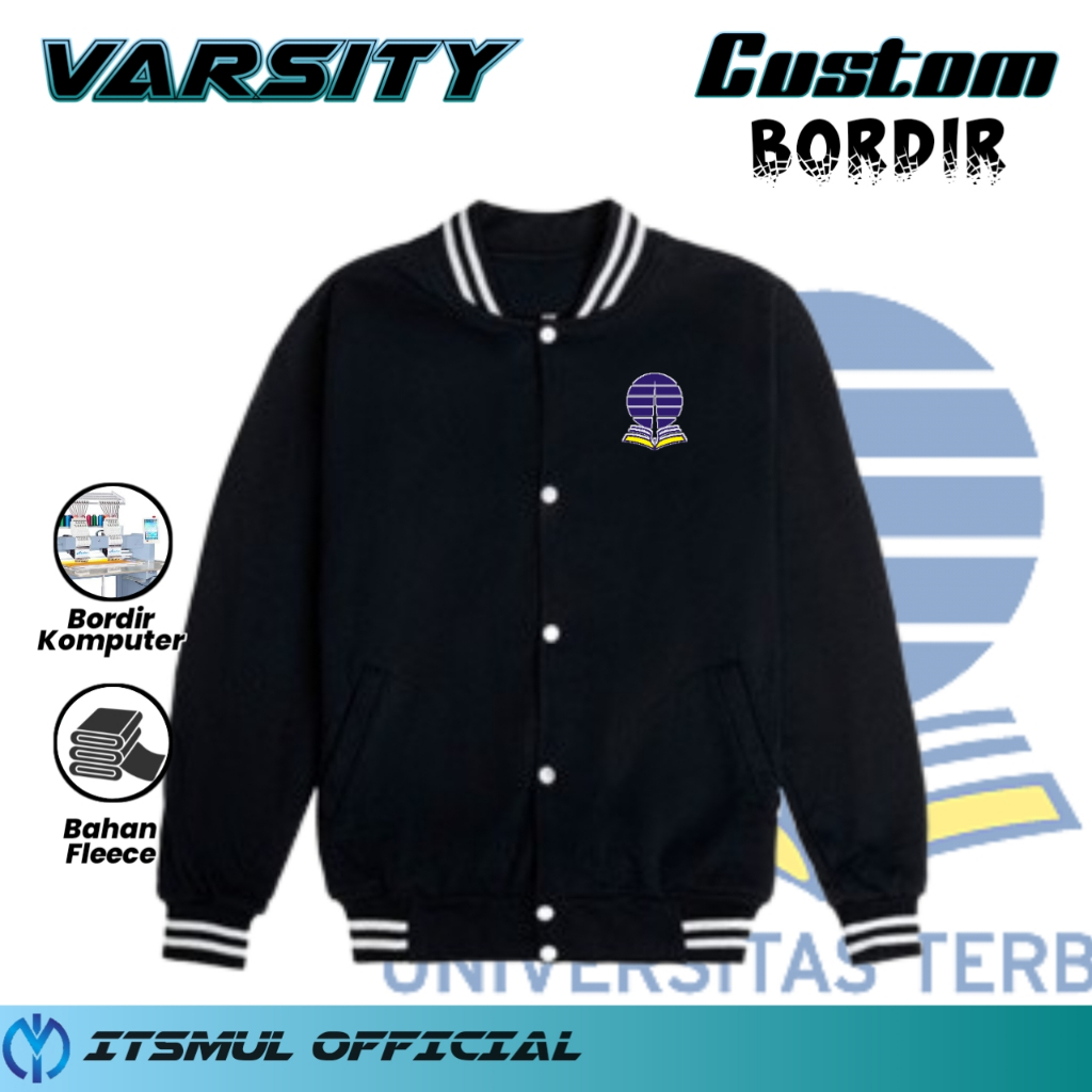 Jaket Varsity Universitas Terbuka Jaket UT Bordir