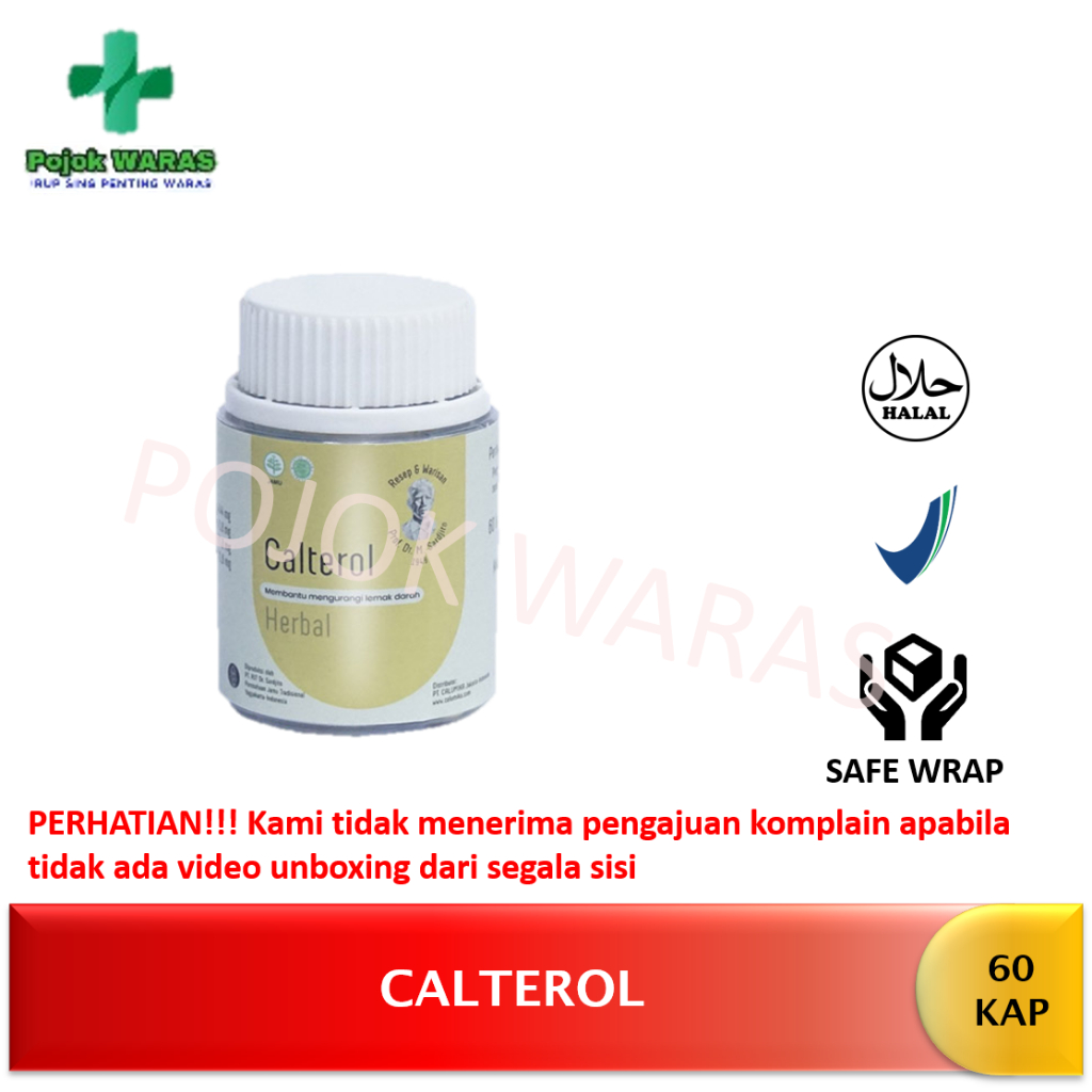 CALCUSOL - CALTEROL 60 kaps Obat Kolesterol, Trigliserida, & LDL Sertifikasi Halal & BPOM Herbal
