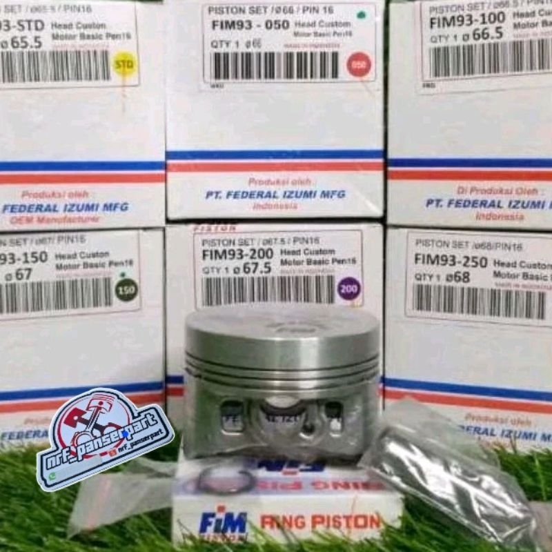 FIM93//PISTON KIT/SEHER SET RING PEN 16 MM BORE UP SIZE 65,5/66/66,5/67/67,5/68 MM YAMAHA SCORPIO Z 