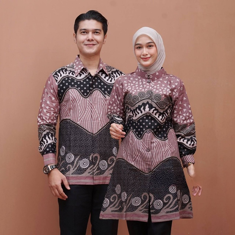 Atasan Couple Batik Tunik Kemeja Batik Pria Bahan Kain Katun Lembut Batik Modern Batik Motif Nagita