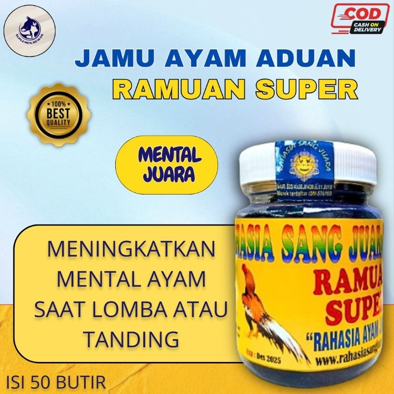 JAMU AYAM Aduan Ramuan Super Mental Juara isi 50 Butir