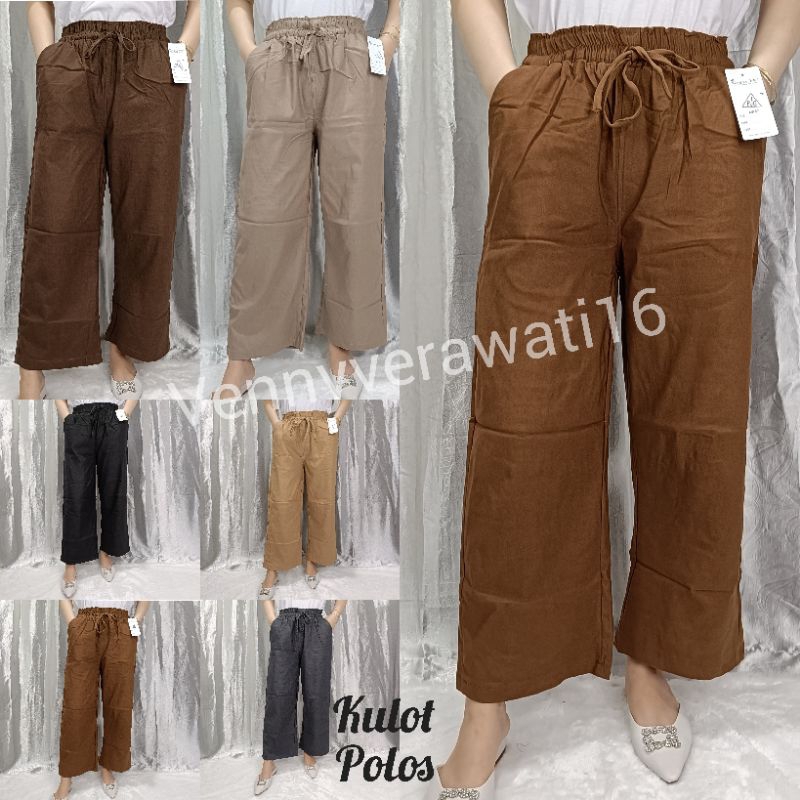 Celana Kulot Panjang Wanita Stretch Tebal SIMPLE ME/Kulot Polos Panjang Wanita Super Melar Simple Me