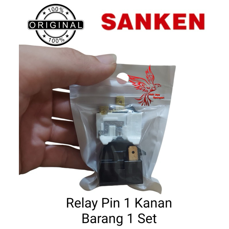 1 SET RELAY PTC KAKI 1 KANAN + OVERLOAD KULKAS SANKEN ORIGINAL 1 PINTU