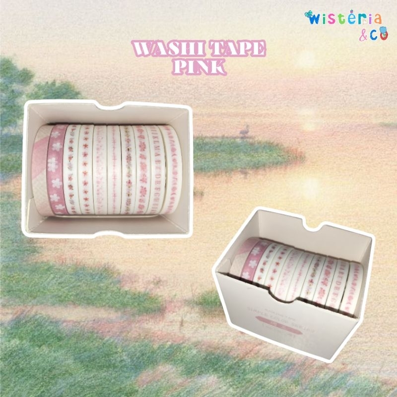 

washi tape pink masking tape selotip journaling jurnal scrapbook