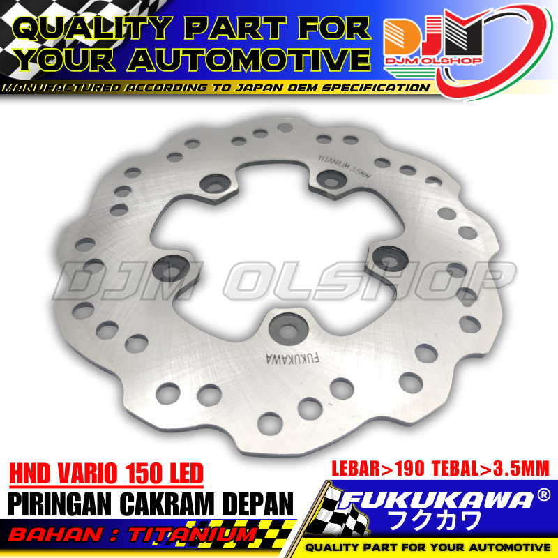 Piringan Cakram Depan Vario 150 LED 2018-2021 Vario 125 LED Disc Brake K59J High Quality FUKUKAWA