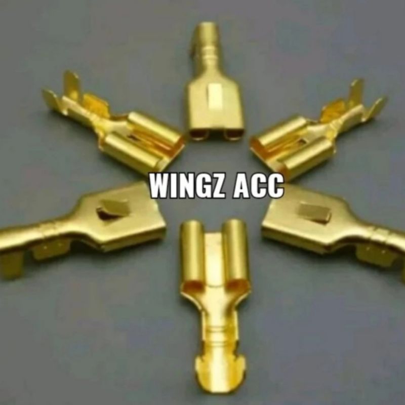 Terminal Gepeng Cewek Female Skun Kabel Kaki Rellay Klakson Tembaga