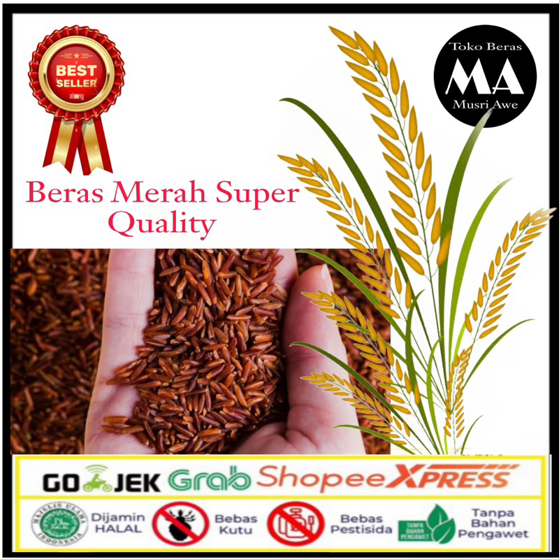 

(CARGO) Beras Merah Organik Eceran (Literan/kg) bisa pengiriman cargo