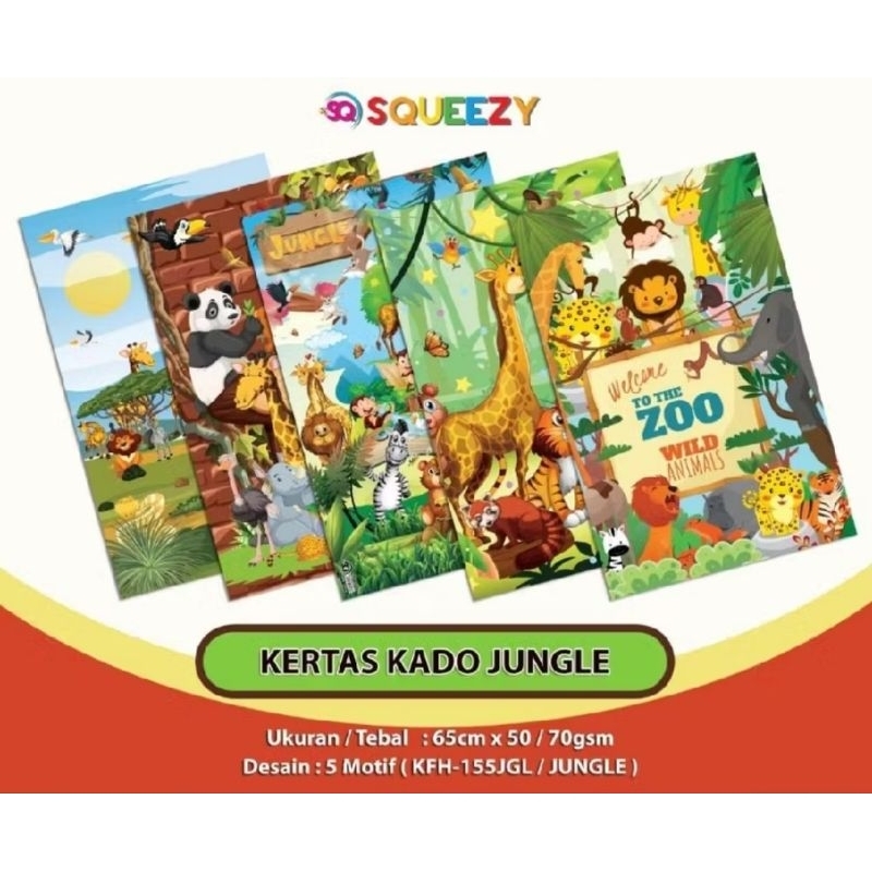 

Kertas Kado Fancy SQUEEZY Motif Campur Lucu (Pak / ISI 50 Lembar)