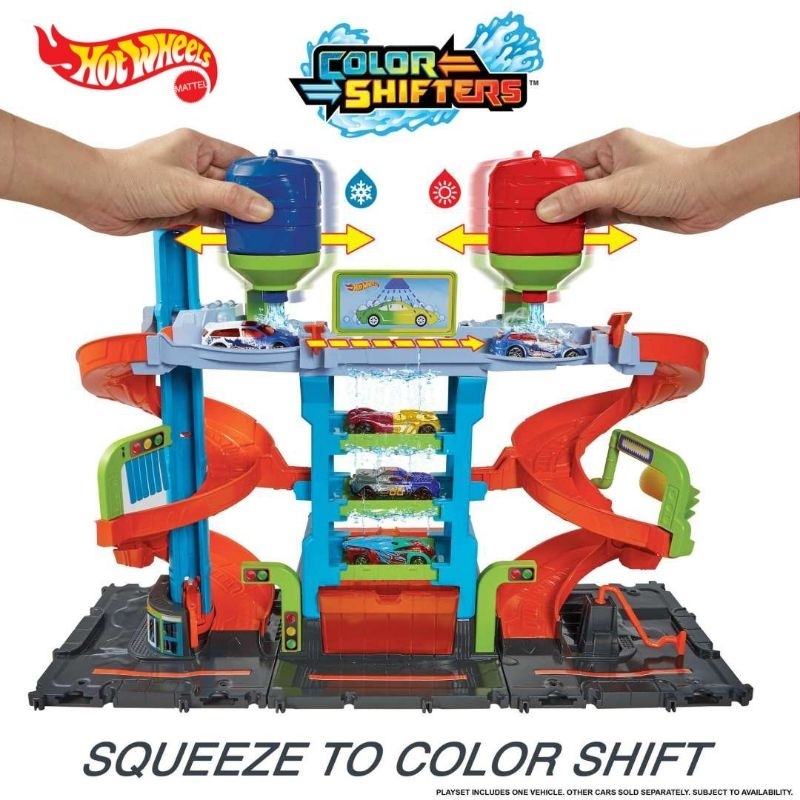 Hot Wheels MEGA TOWER CAR WASH COLOR SHIFTER Ori Mattel Track Hotwheels Cuci Mobil Berubah Warna