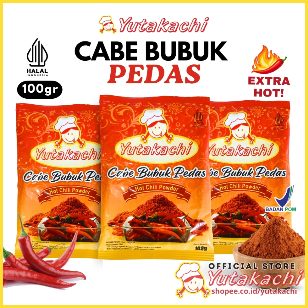 

Cabe Bubuk Pedas 100 Gram Yutakachi / Bubuk Cabe Murni / Chili Powder Extra Hot