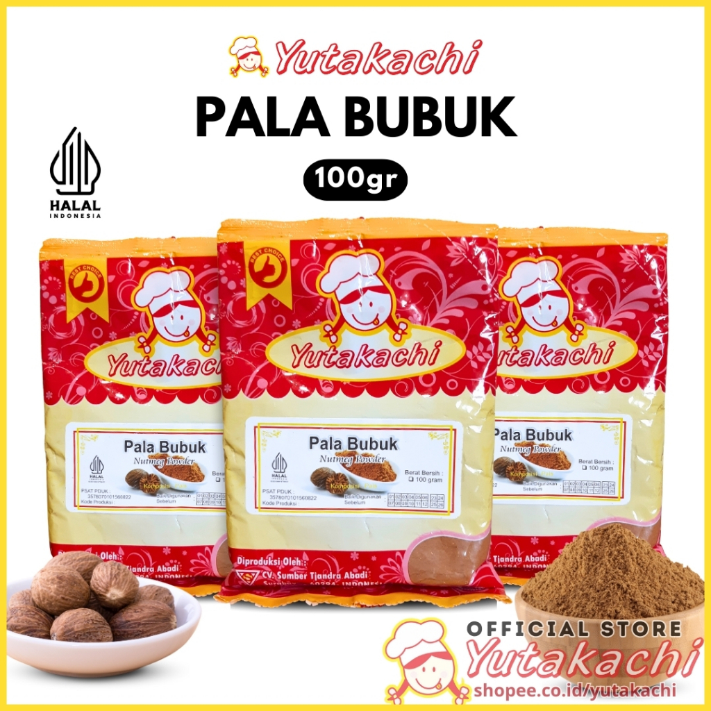 

Pala Bubuk 100 gram Yutakachi / Ground Nutmeg / Bumbu Rempah Masak Dapur Alami