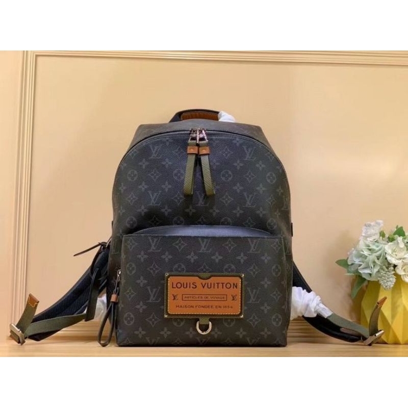 Ransel Pria Lv Discovery Backpack Gaston Label Khaki Safari Mirror 1:1 SHW