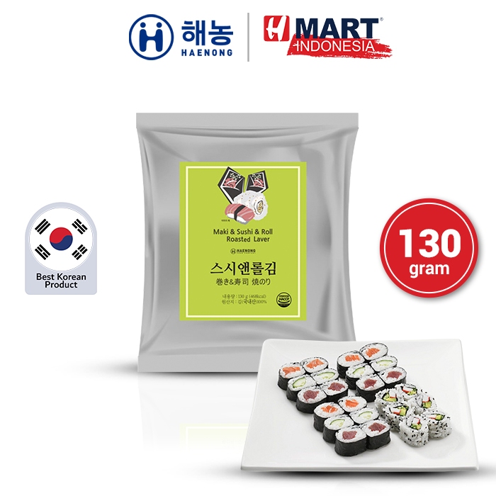 

HAENONG Maki & Sushi & Roll Roasted Laver - Rumput Laut Panggang Untuk Membuat Sushi & Kimbap 130g