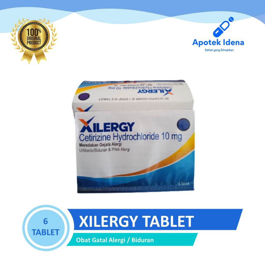 OBAT ALERGI TABLET Xilergy tablet isi 6 - Xilergi Cetirize Obat Gatal Alergi, Rhinitis, Biduran