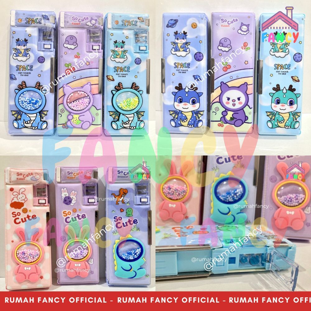 

[FREE DUS + BUBBLE] Kotak Pensil Magnet PREMIUM / Tempat Pensil Xiao Ling Jing Boneka Timbul 35291 Pensil Case Magnet Styrofoam Cute Dragon Bunny Kelinci Dino Lucu Unik Murah
