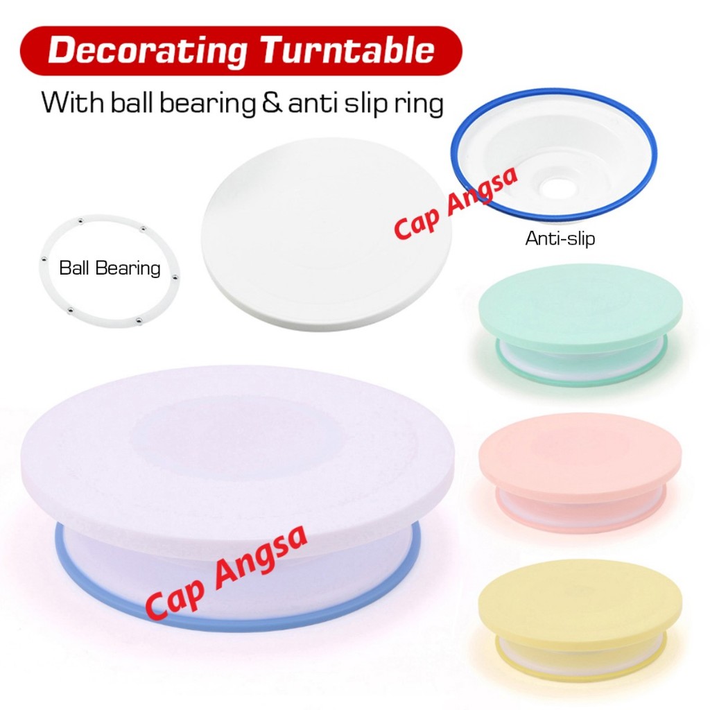 Meja Dekor Putar Rotating Cake Turntable Piring Plastic Rotating Table Display Penghias Birthday