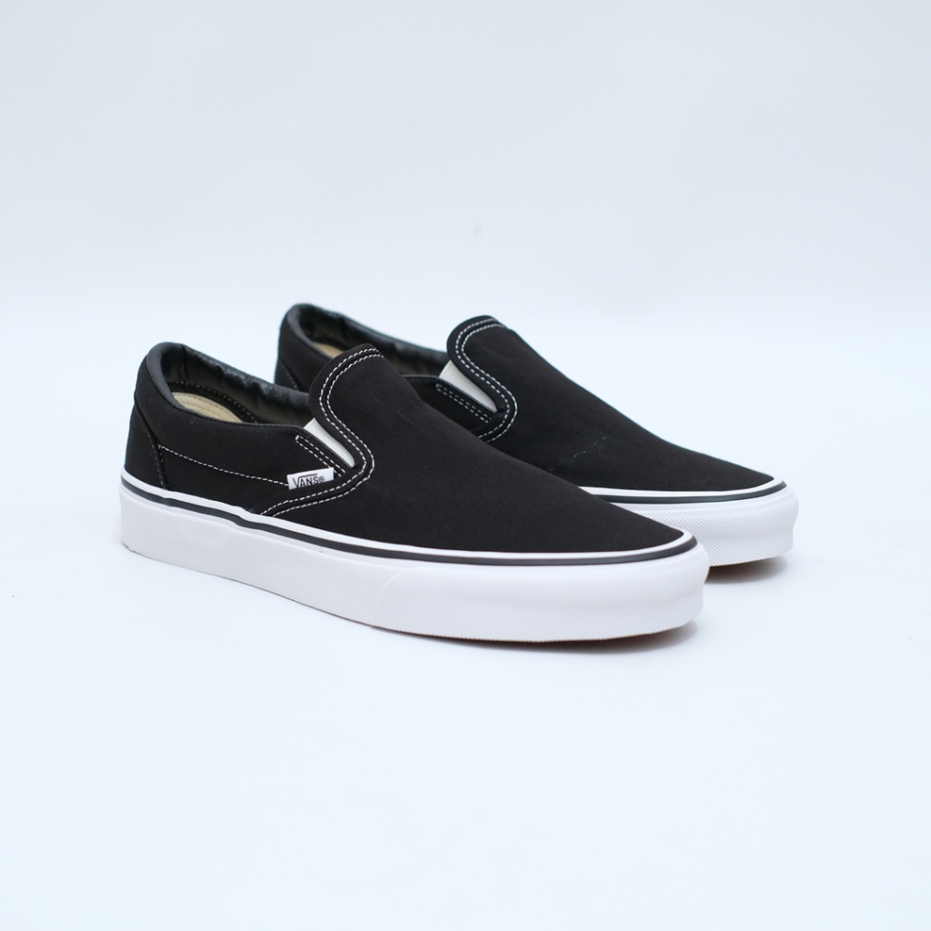 Vans Slip On Black White Resmi Navya