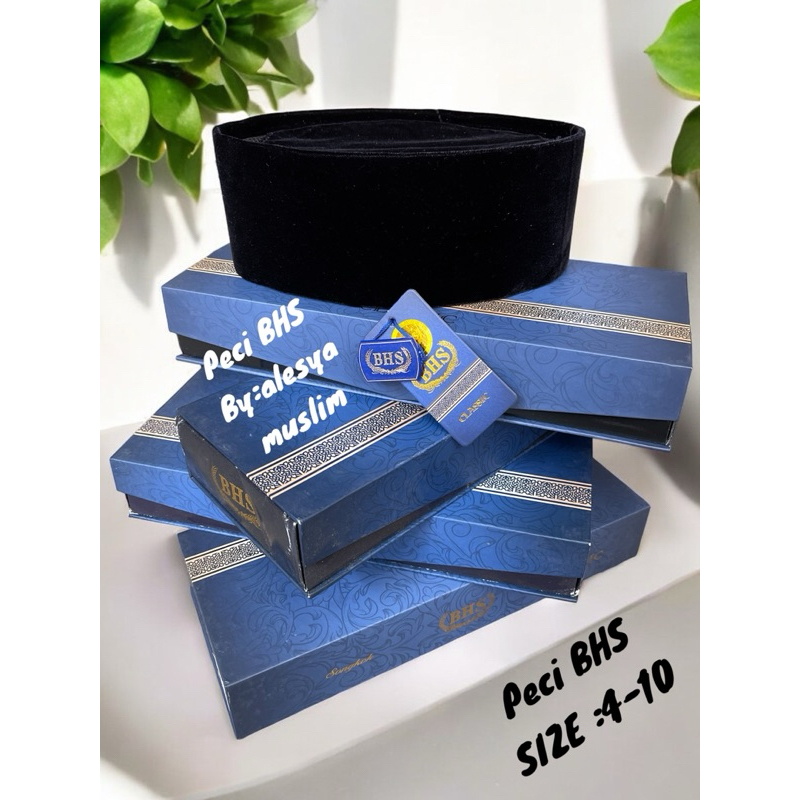 Peci BHS Hitam Polos tinggi 9cm peci dewasa hitam polos merk BHS peci premium songkok parlemen