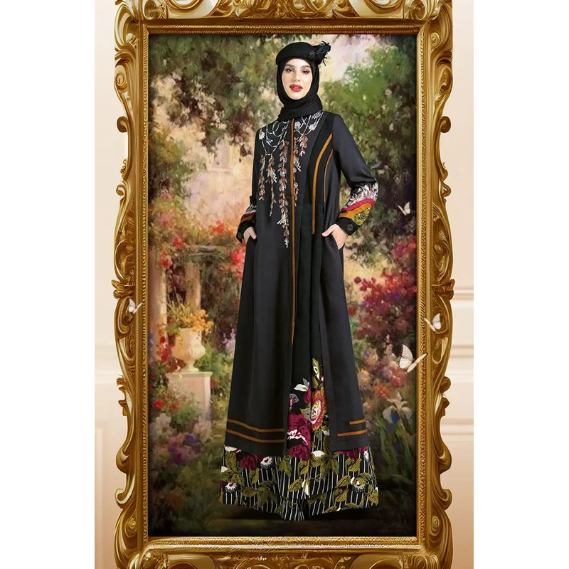 TUNEECA ABAYA GRAND SONNETA TH- 0824001 TUNEECA MAIDEN /ABAYA HITAM MEWAH MODERN KEKINIAN EKSLUSIF