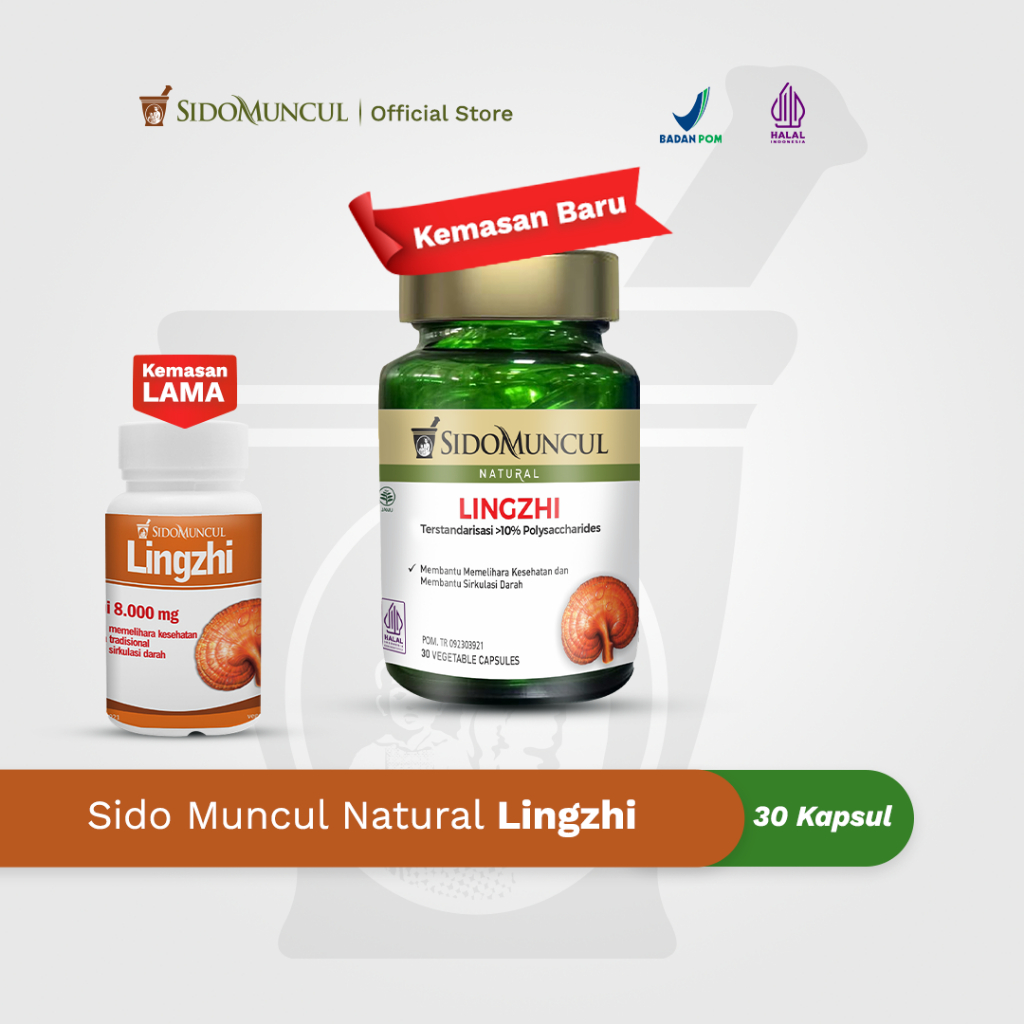 Sido Muncul Natural Herbal Lingzhi 30 Kapsul - Membantu Memelihara Kesehatan dan Secara Tradisional 