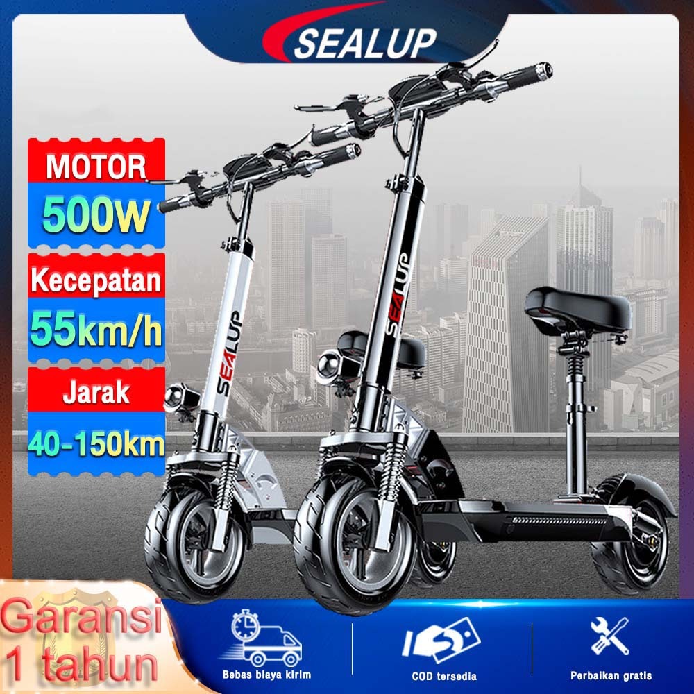 Electric scooter dewasa 500W Skuter listrik lipat 36V/48V SEALUP Q8 Electric Scooters 11inch ban tub