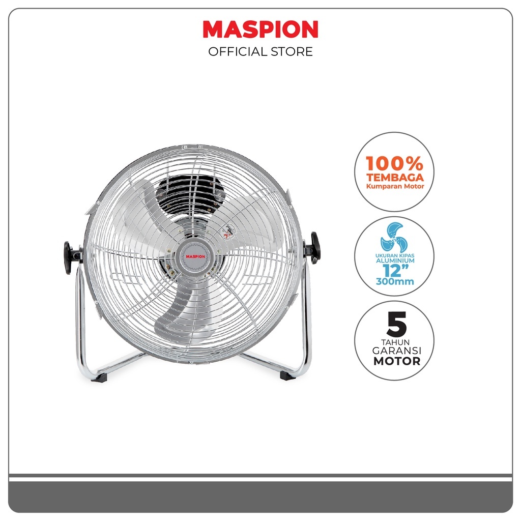 Maspion Kipas Angin PW 1202 D / Kipas Angin Besi / Kipas Angin 3 Pisau / Kipas Angin Duduk 12 inch