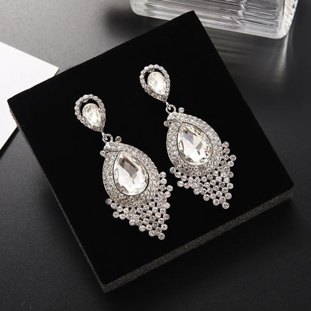 Anting Pesta Mewah Anting Juntai Perhiasan Imitasi Aksesoris Pesta AT766