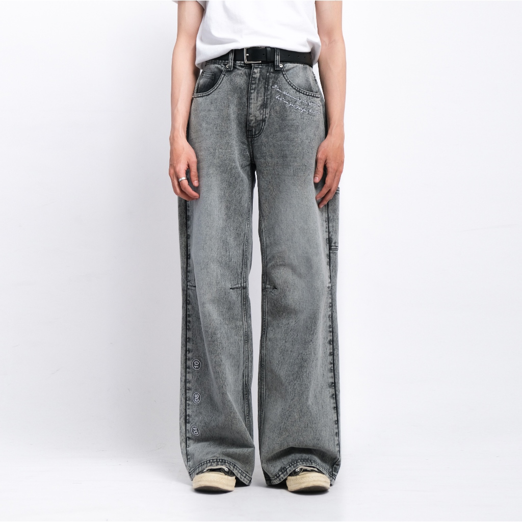 Amigos de Nimes - London Mist Grey - Wide Denim Jeans