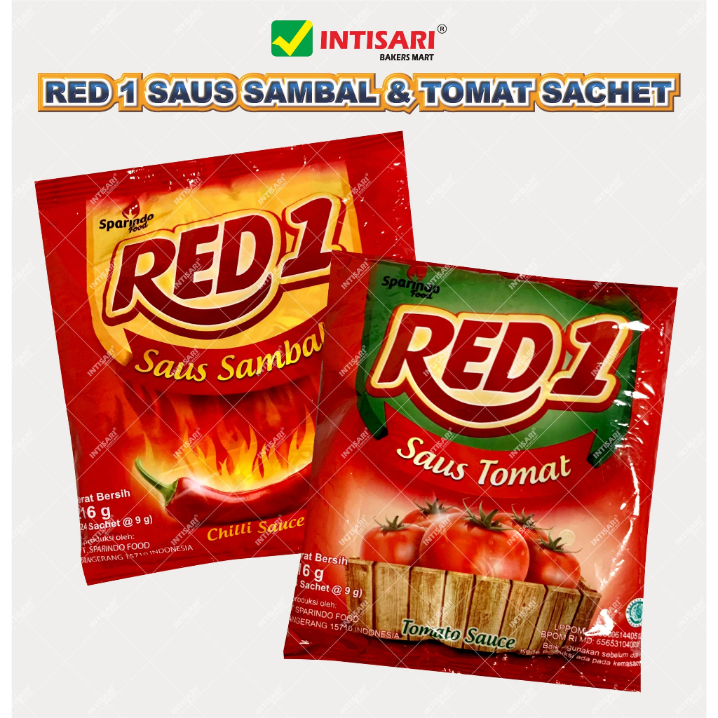 

[ISI 24 PCS x @9 g} RED1 SAUS SAMBAL & TOMAT SACHET (216 g)