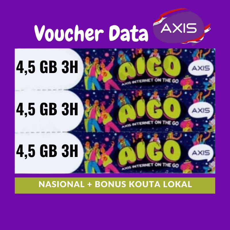 VOUCHER AXIS DATA AIGO 4.5GB 3HARI NASIONAL