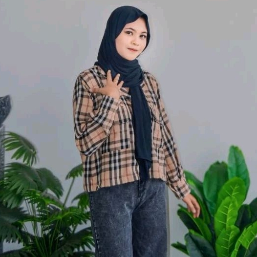 LATIFATU COLLECTION || Outer Flanel crop || Flanel crop korean style || Outer Flanel Wanita || Flane