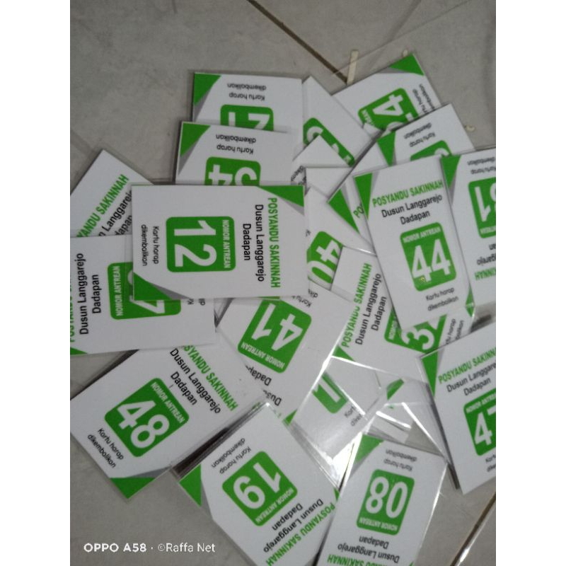 

Nomor antrian + laminating isi 20 pcs