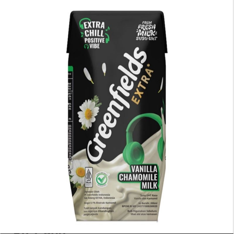 

Greenfields Susu UHT Extra Vanilla Chamomile Milk 200 ml