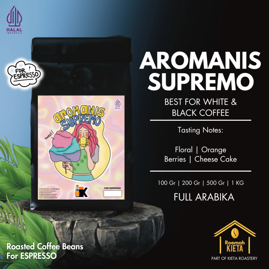 

Roemah Kieta - Biji Kopi Arabika Aromanis Supremo For Espresso | Bubuk Roasted Coffee Beans