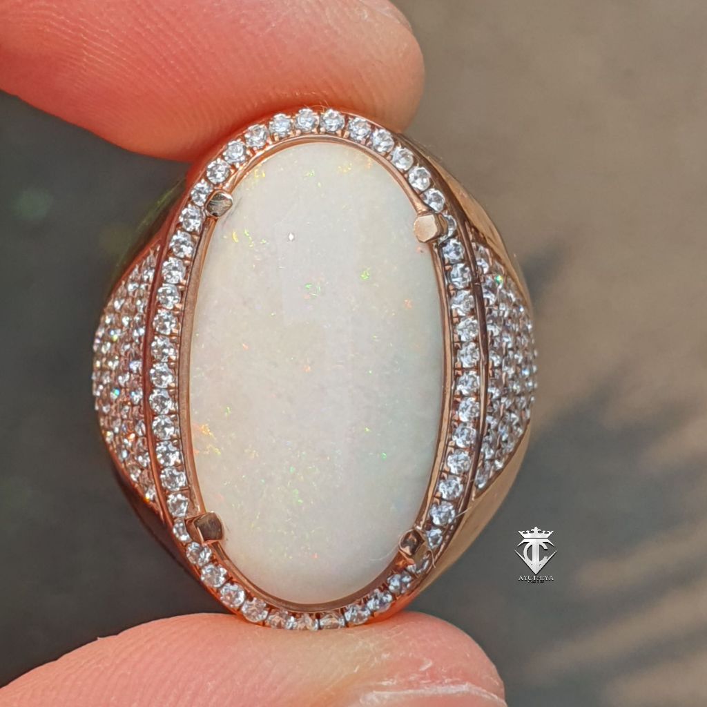 Batu Natural Kalimaya Susu Banten Indonesia Jarong Rintik 8.03 Ct NTE GRI Memo