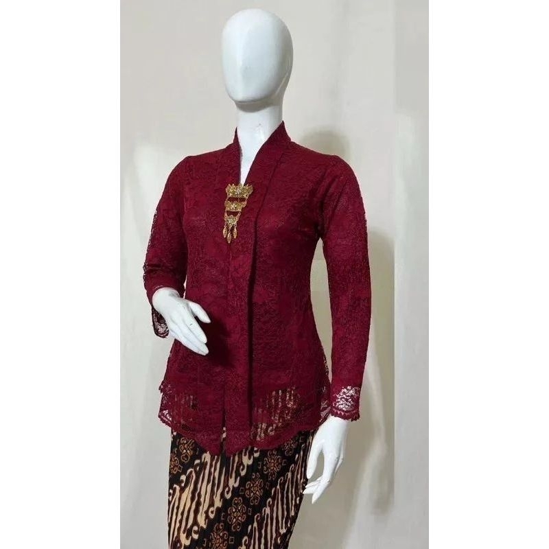 Promo Atasan Kebaya Brokat Kartini Floy / Kebaya Encim Brokat / Kebaya Floy Lengan Panjang / Kebaya 
