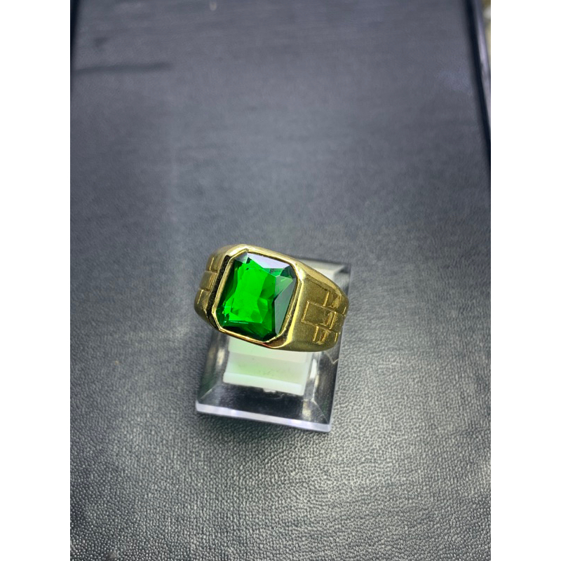 ZAMRUD BIRON RING TITANIUM GOLD SUPER MANTAP