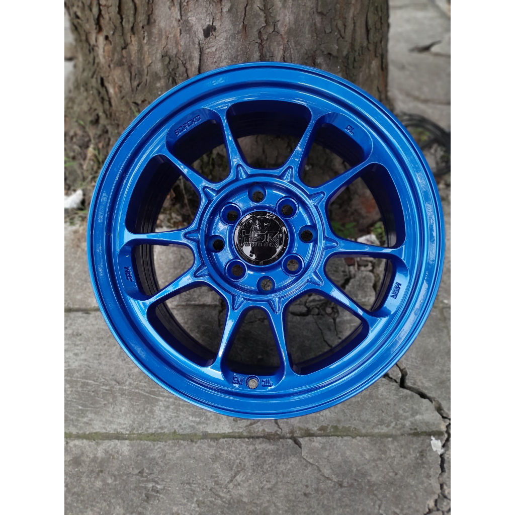 VELG MOBIL HSR DL R15 H4X100 H4X114,3 CANDY BLUE COCOK UNTUK AVANZA XENIA BRIO AGYA