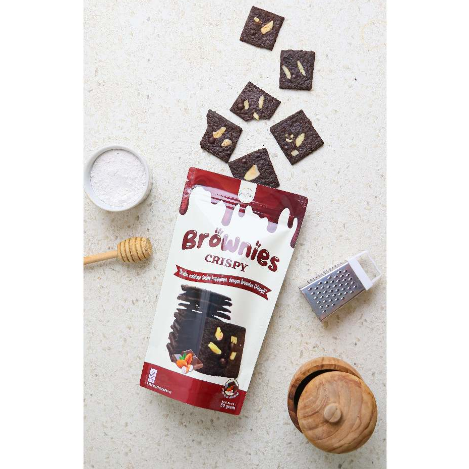 

Nafariz724 Brownies Crispy Coklat Almond (50Gr) Kue Kering Renyah Manis Lumer Di Mulut Cookies