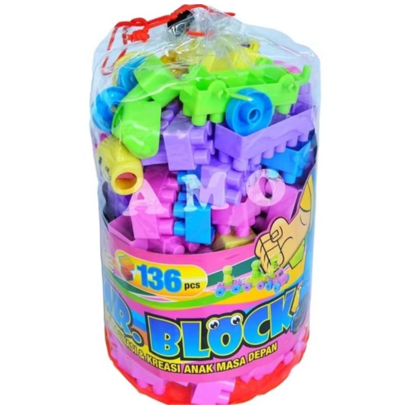 Mainan Lego Block Besar Isi 136 pcs Murah Brick Puzzle Blok Susun Anak Edukasi - Brick Building Mode