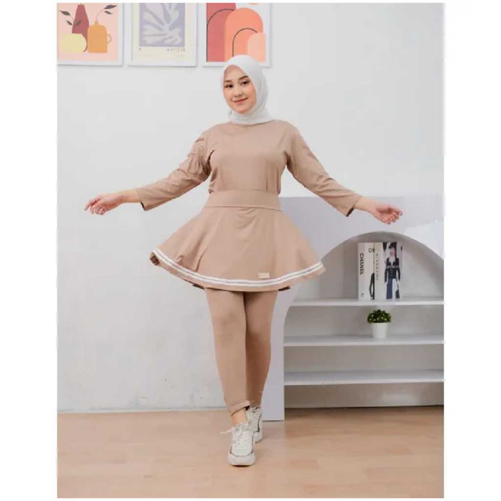 HOT DEALS Baju Setelan Olahraga Wanita Muslimah One Set Jilbab Premium Sport Women