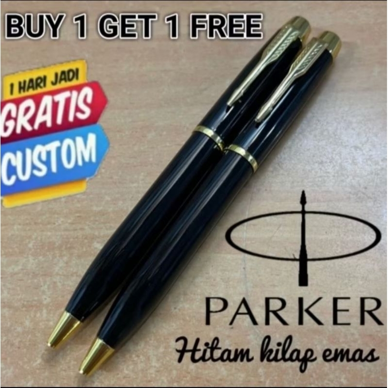 

Buy 1 Get 1 Free Bulpoint Parker Mewah Black Clip Gold (Couple) Free Grafir Nama / Logo