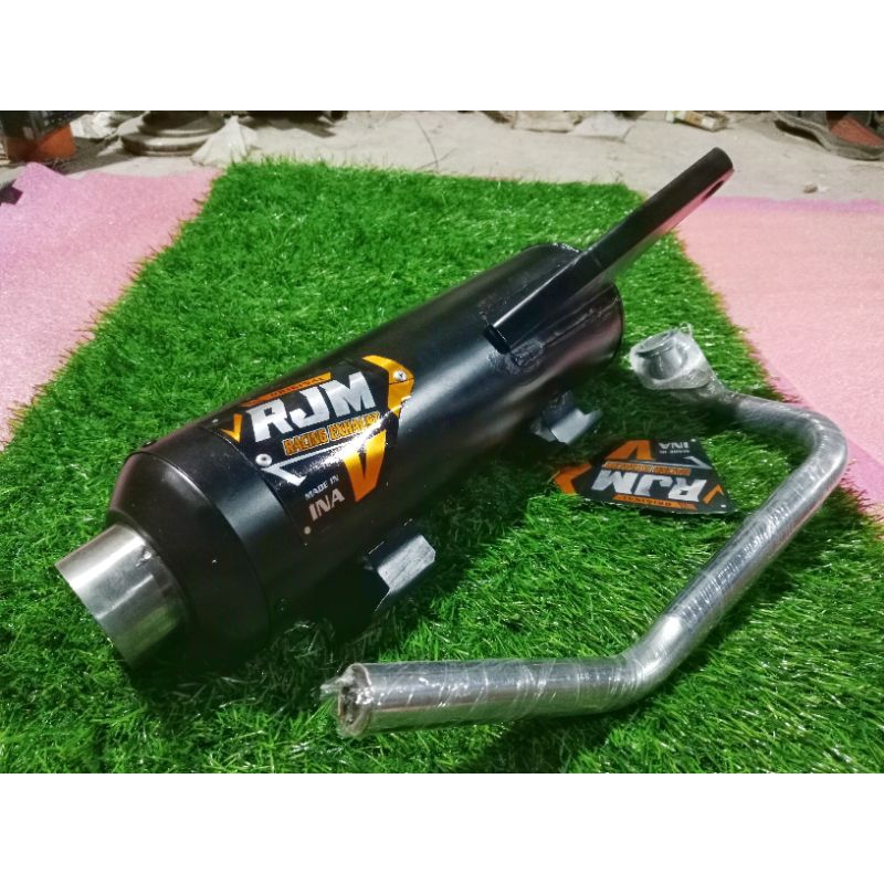 Knalpot standar racing copy cms by RJM series 2  racing untuk motor metik yamaha mio sporty smile so