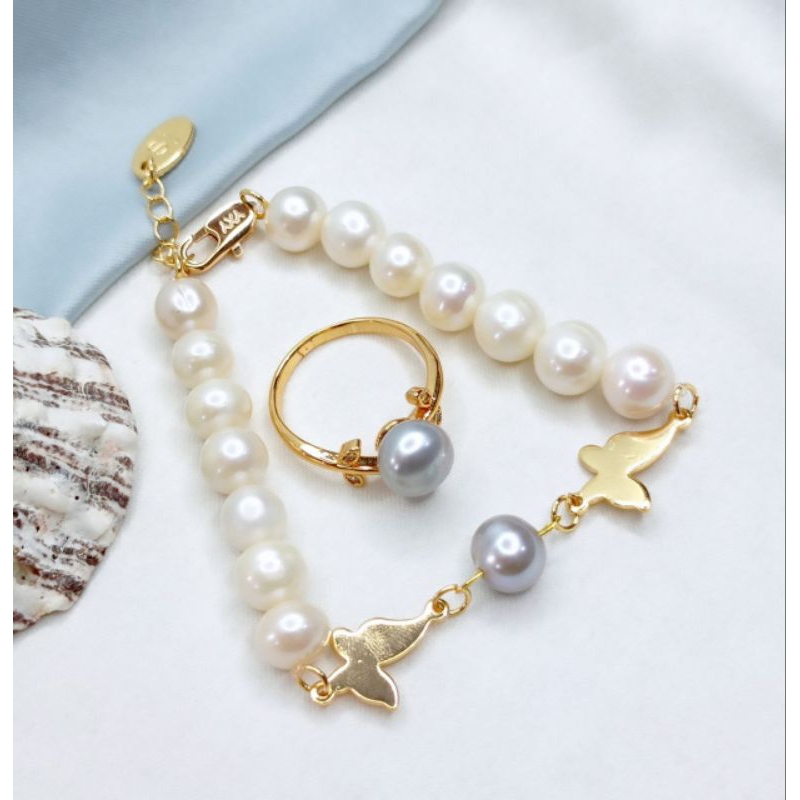 GELANG CINCIN MUTIARA AIR TAWAR BERSERTIFIKAT, GELANG CINCIN MUTIARA LOMBOK, SPESIAL GIFT, KADO ULTA