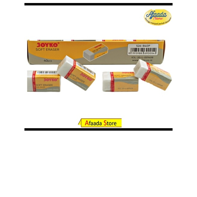 

Penghapus Joyko 526-B40P Kecil / White Eraser Stip Putih Karet Bersih Ujian Exam