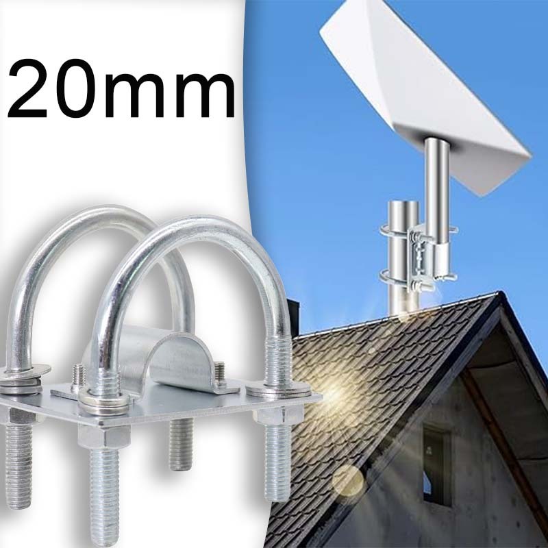Bracket Antena 20mm Breket Tiang Antena Dudukan Tiang Antena Indoor Outdoor Klem Antena