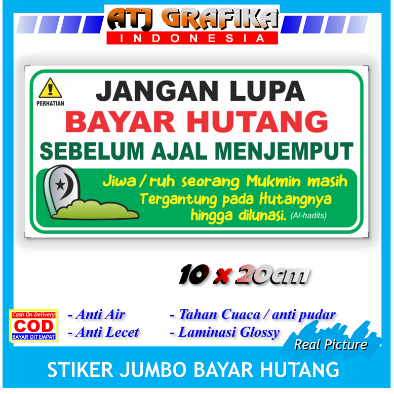 

Stiker jangan lupa bayar hutang sticker anti hutang bon wajib cash toko warung dll
