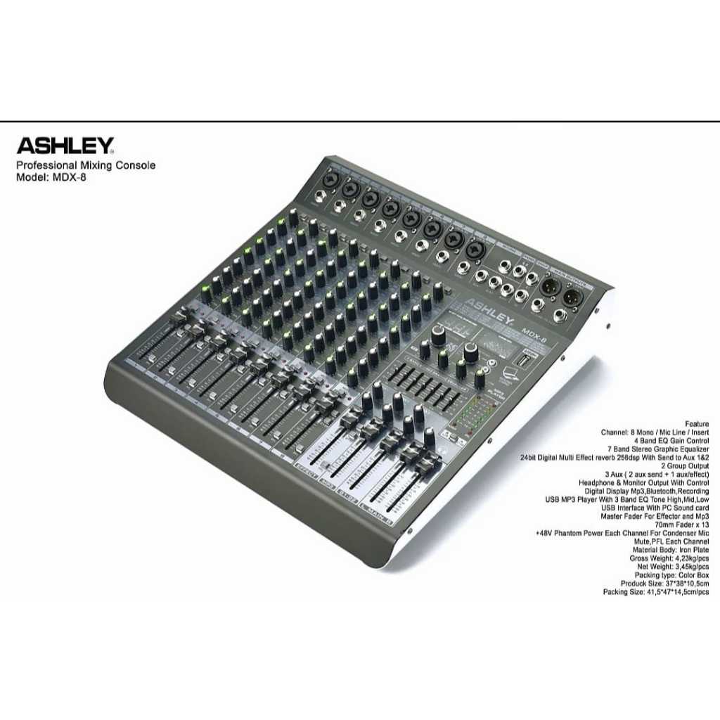 Mixer ashley mdx8 mdx 8 mdx original ashley